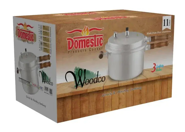 High-performance Majestic Woodco Pressure Cooker featuring modern design, secure locking lid, and energy-efficient cooking technology.