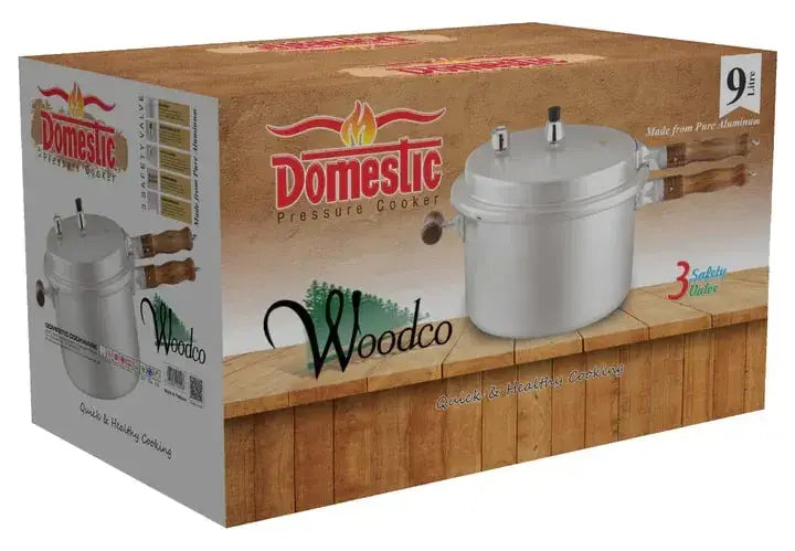 High-performance Majestic Woodco Pressure Cooker featuring modern design, secure locking lid, and energy-efficient cooking technology.