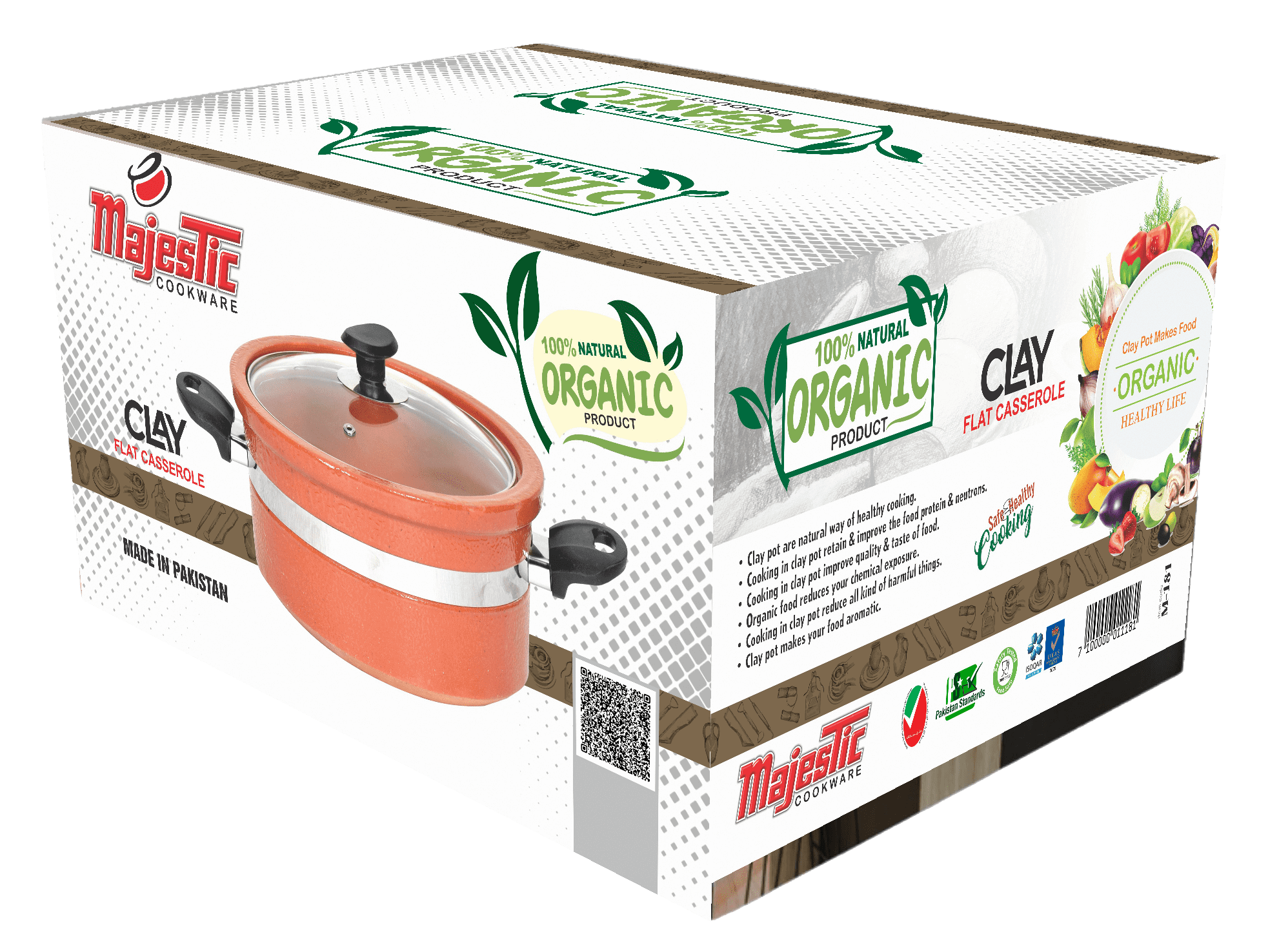 Majestic Clay Flat Casserole (HANDI) - Majestic Cookware