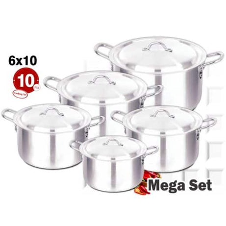D-20F AL Cooking Set 6x10 Metal Finish - Majestic Cookware