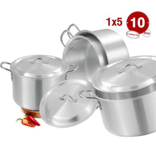 D-31 AL Cooking Set 1x5 Metal Finish - Majestic Cookware