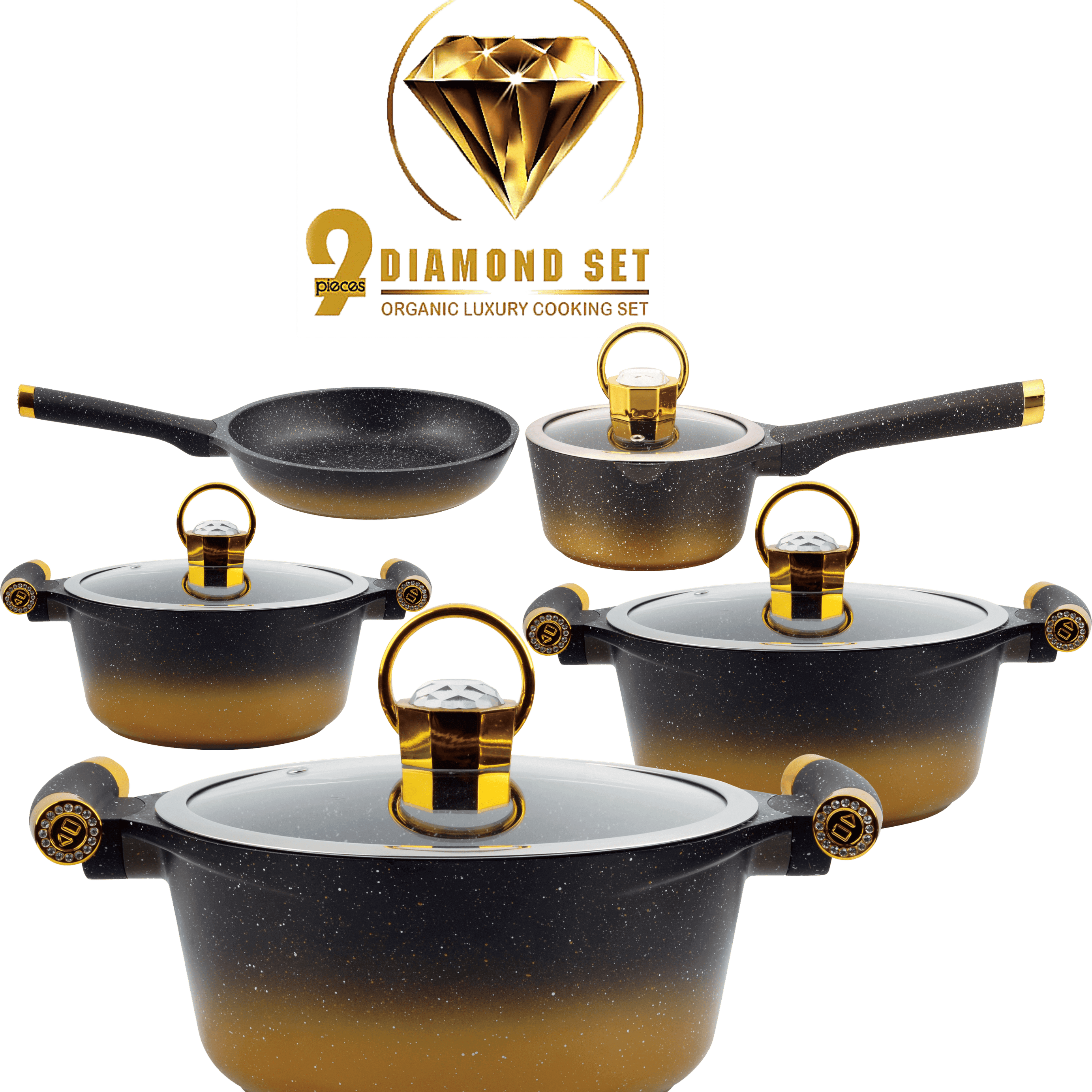 D - 168 Non Stick Diamond Gift Set 16 - PCS (Diecast Imported Set) - Majestic Cookware