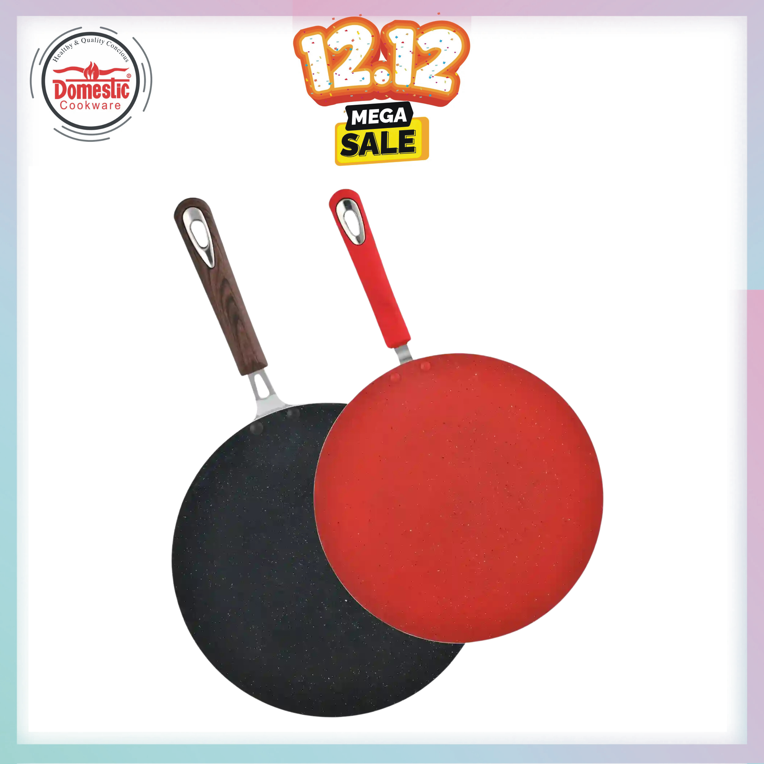 D-105 A Domestic Tawa 4-Layers Marble Size 12-inch (30CM)