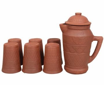 Majestic Clay Jug & Glass 7PCs