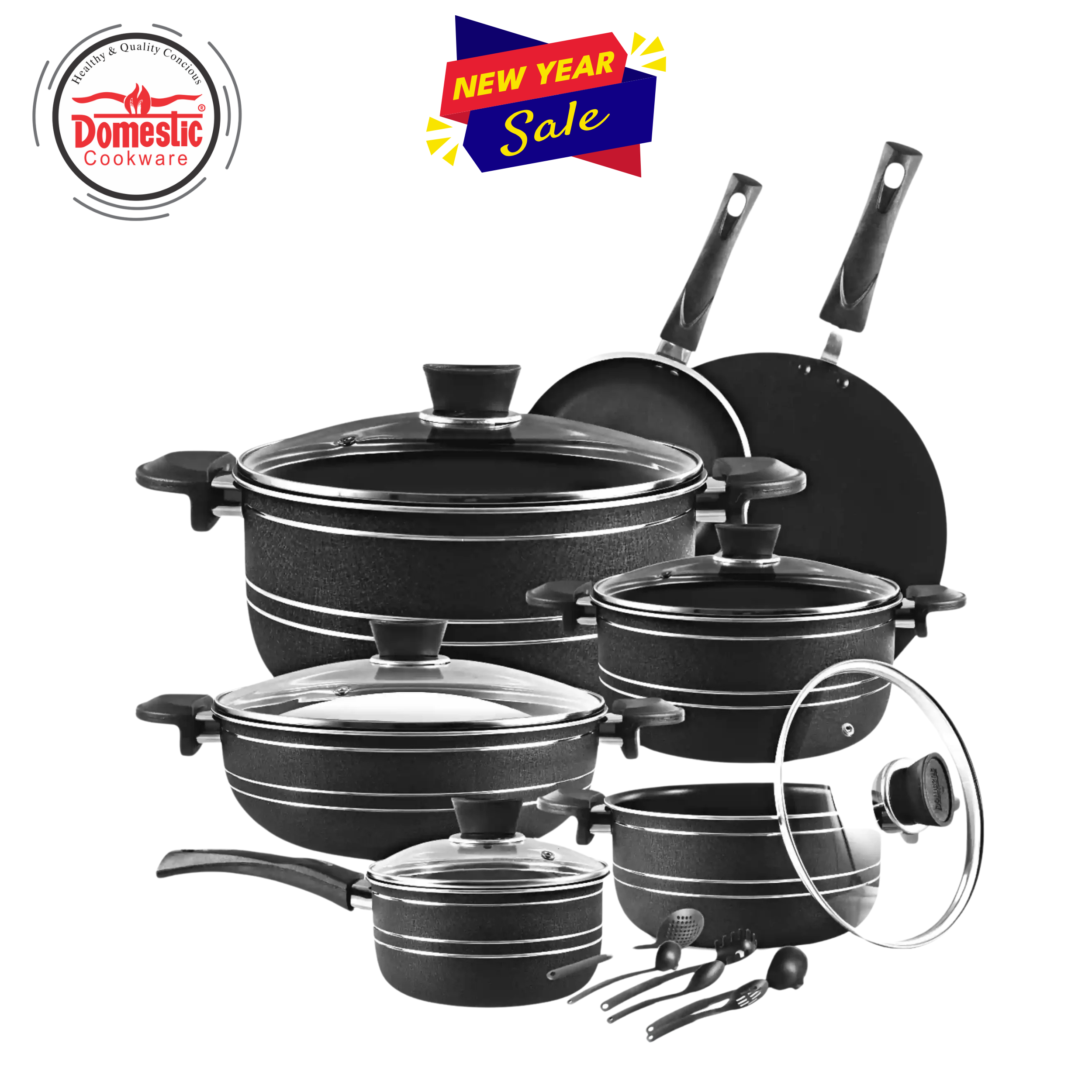 D-106 Non Stick Super Gift Set 18 PCS (3-Layers Marble Coated)