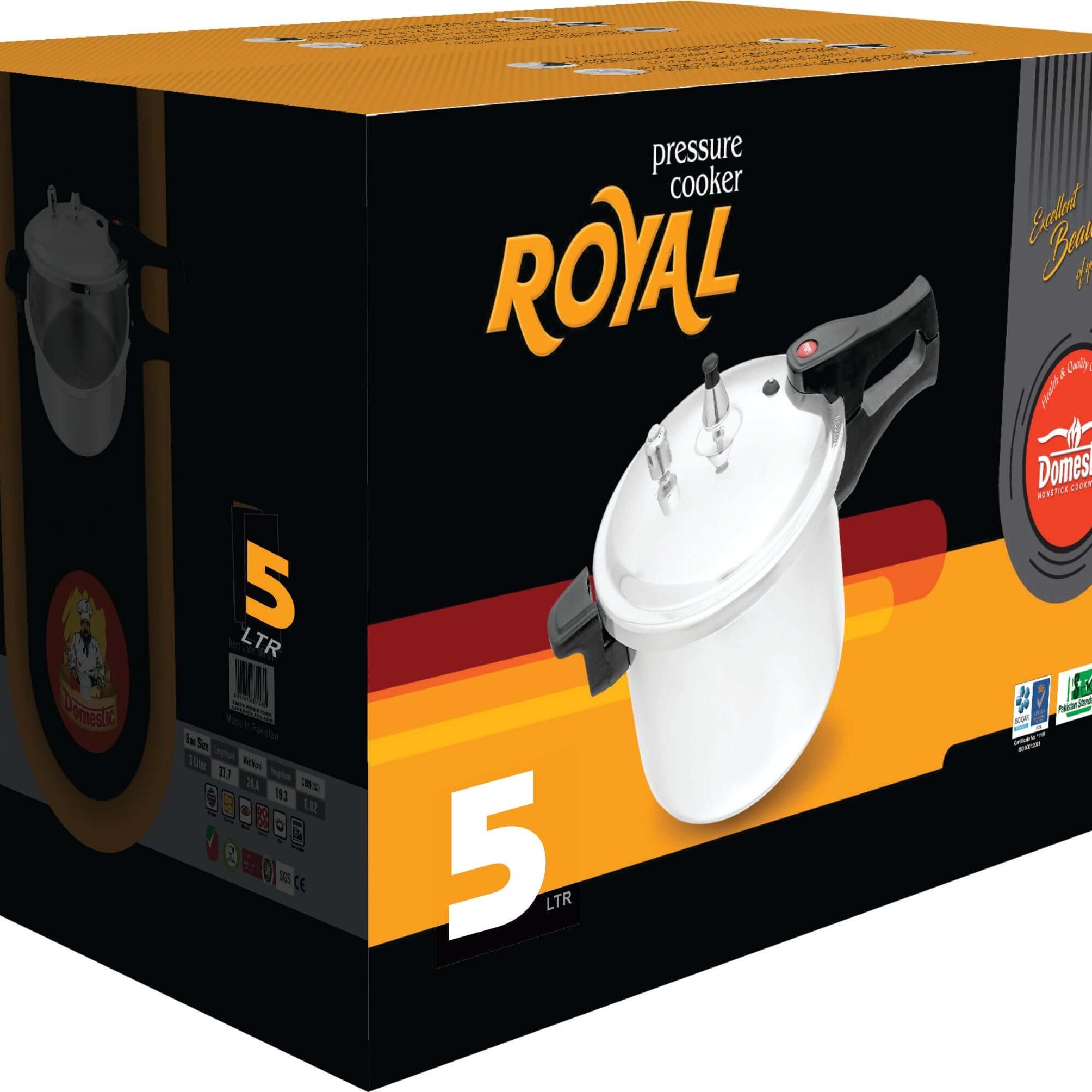 Domestic Royal Series Pressure Cooker 5 Liter