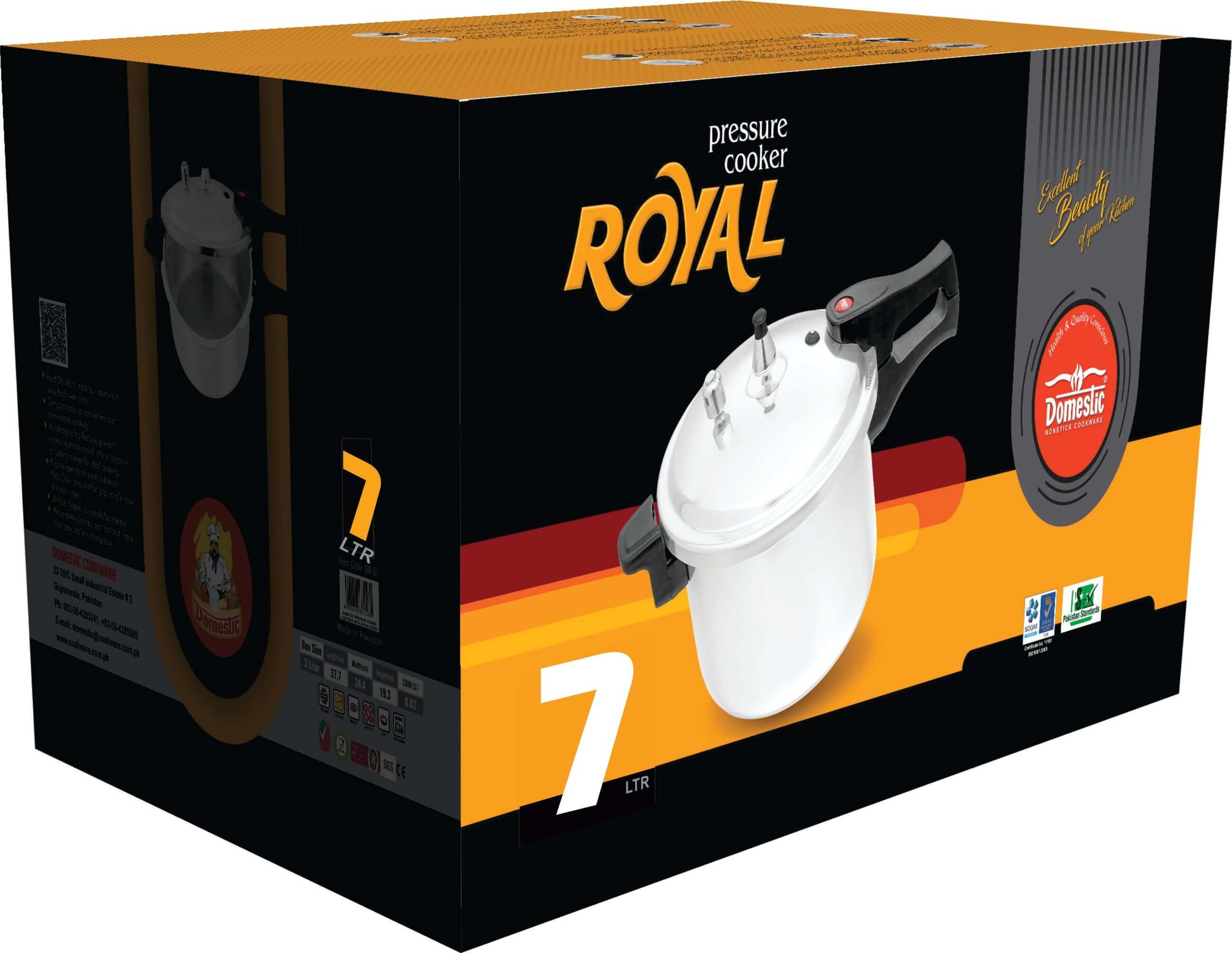 Domestic Royal Series Pressure Cooker 7 Liter