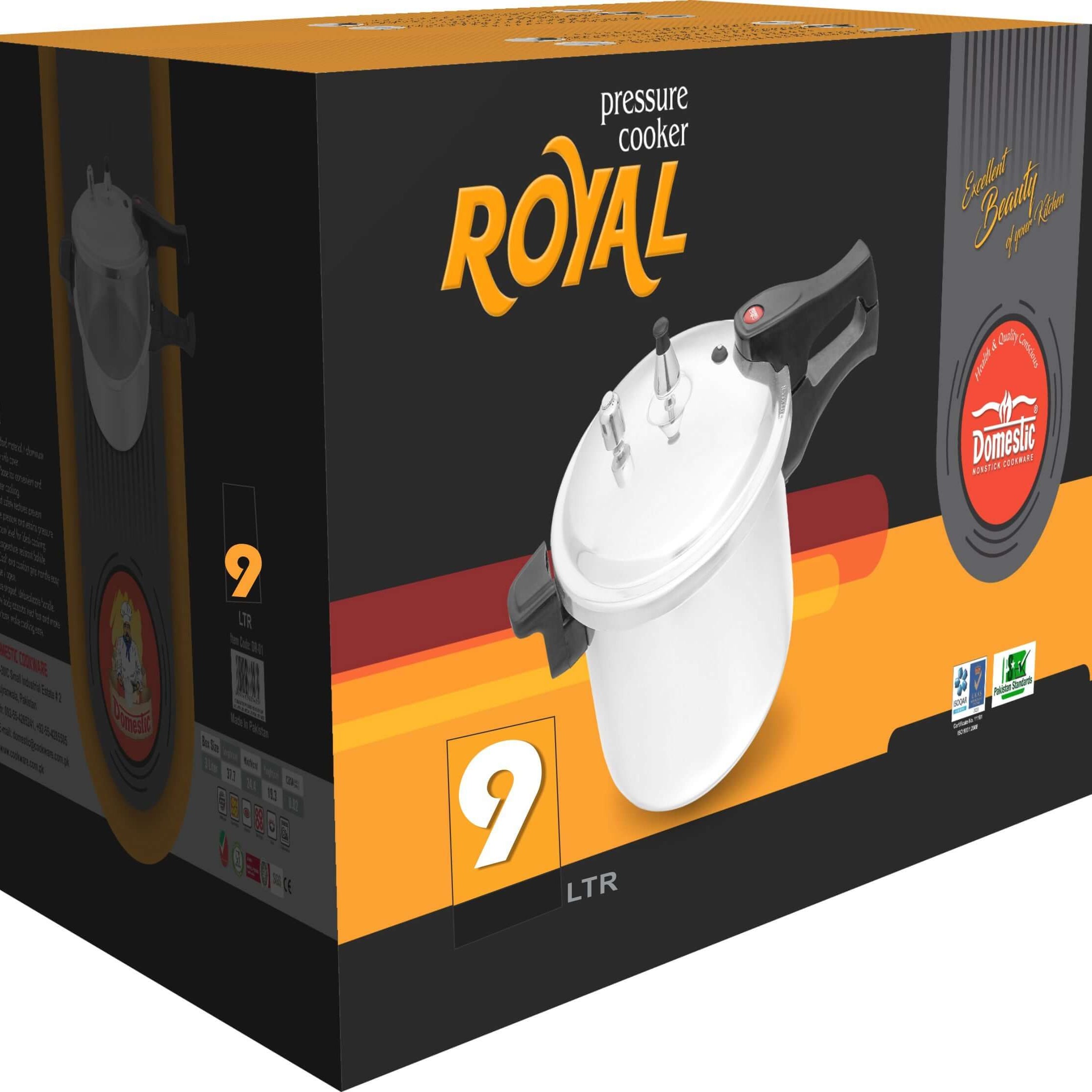 Domestic Royal Series Pressure Cooker 9 Liter