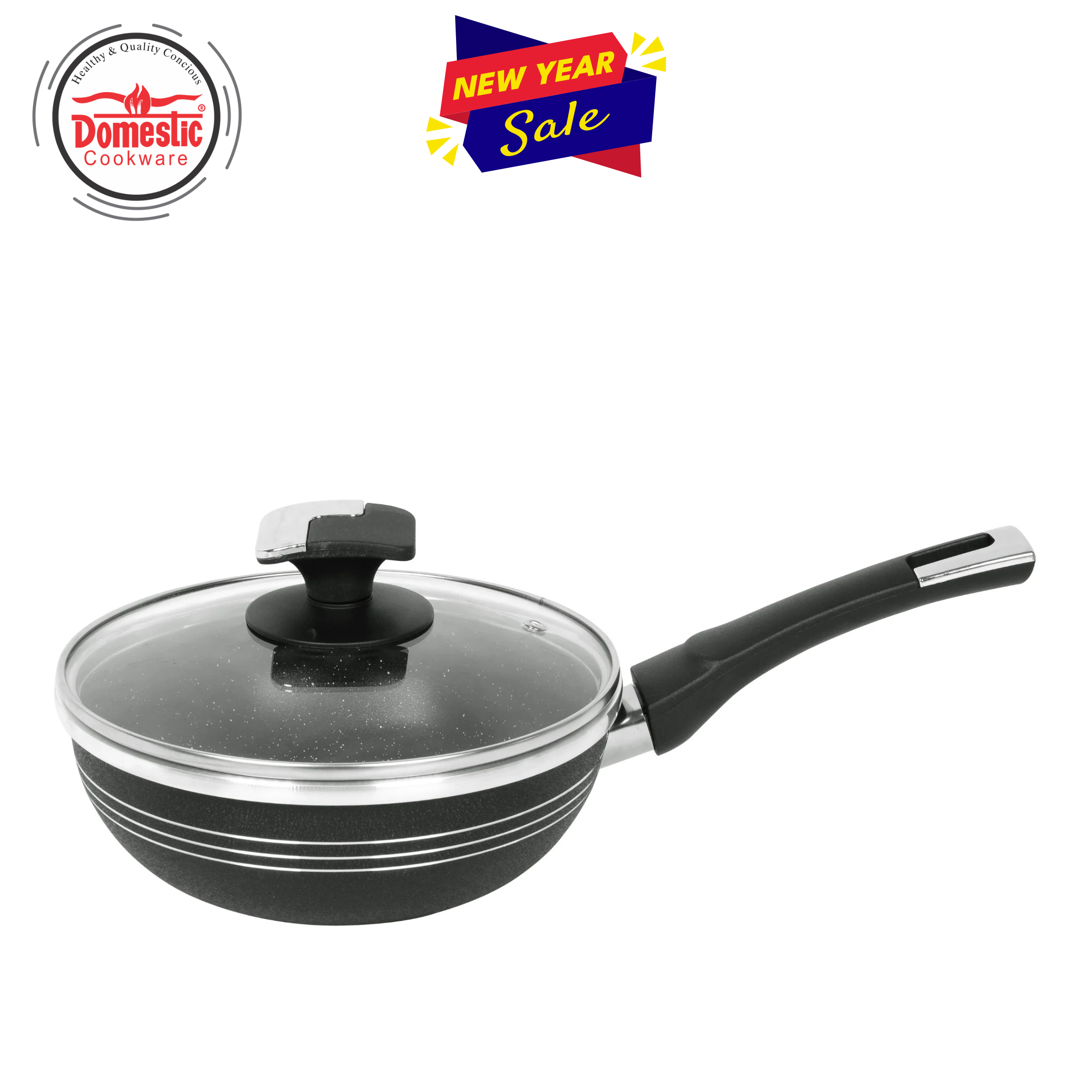 D-154  Non Stick Single Handle wok with Lid