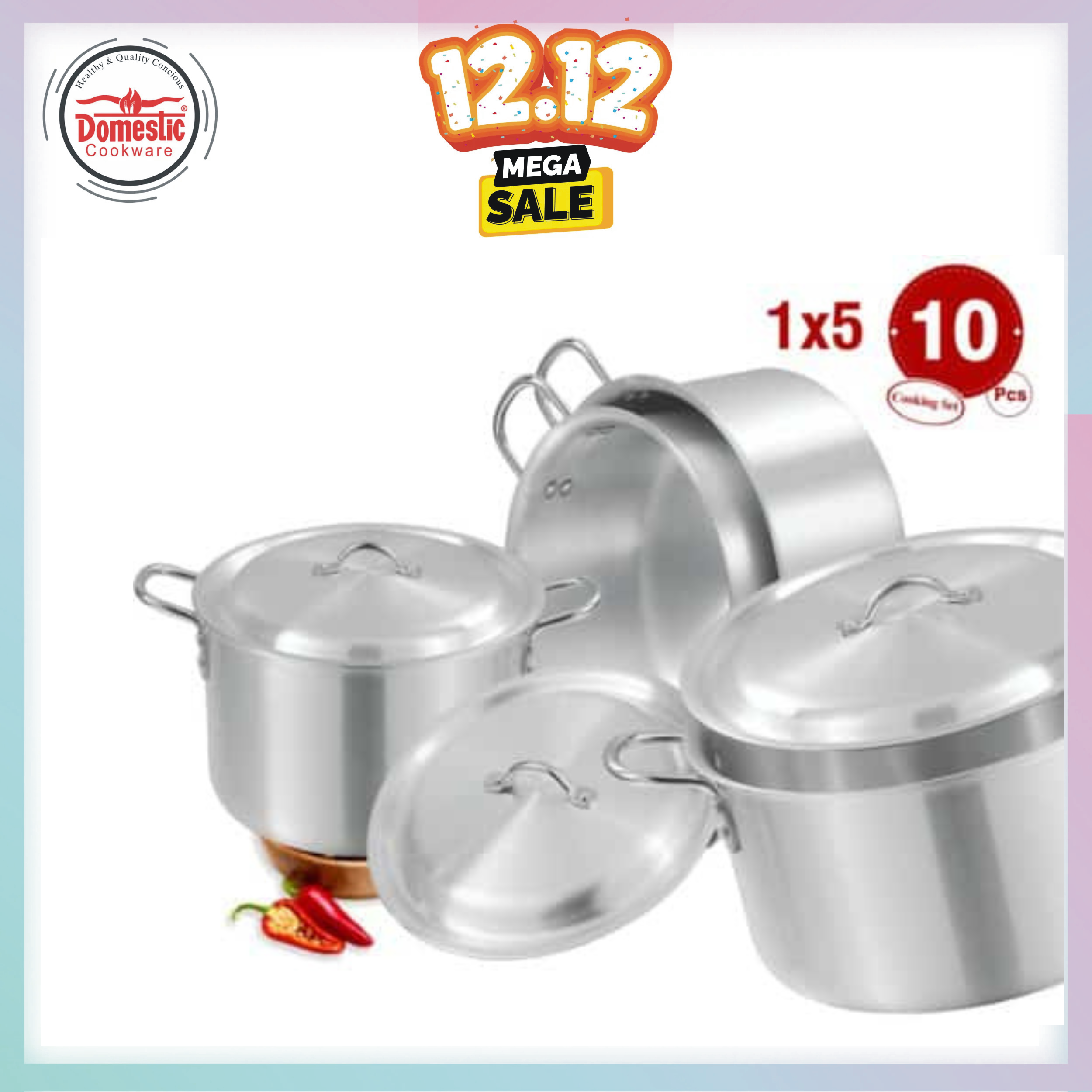 D-31 AL Cooking Set 1x5 Metal Finish