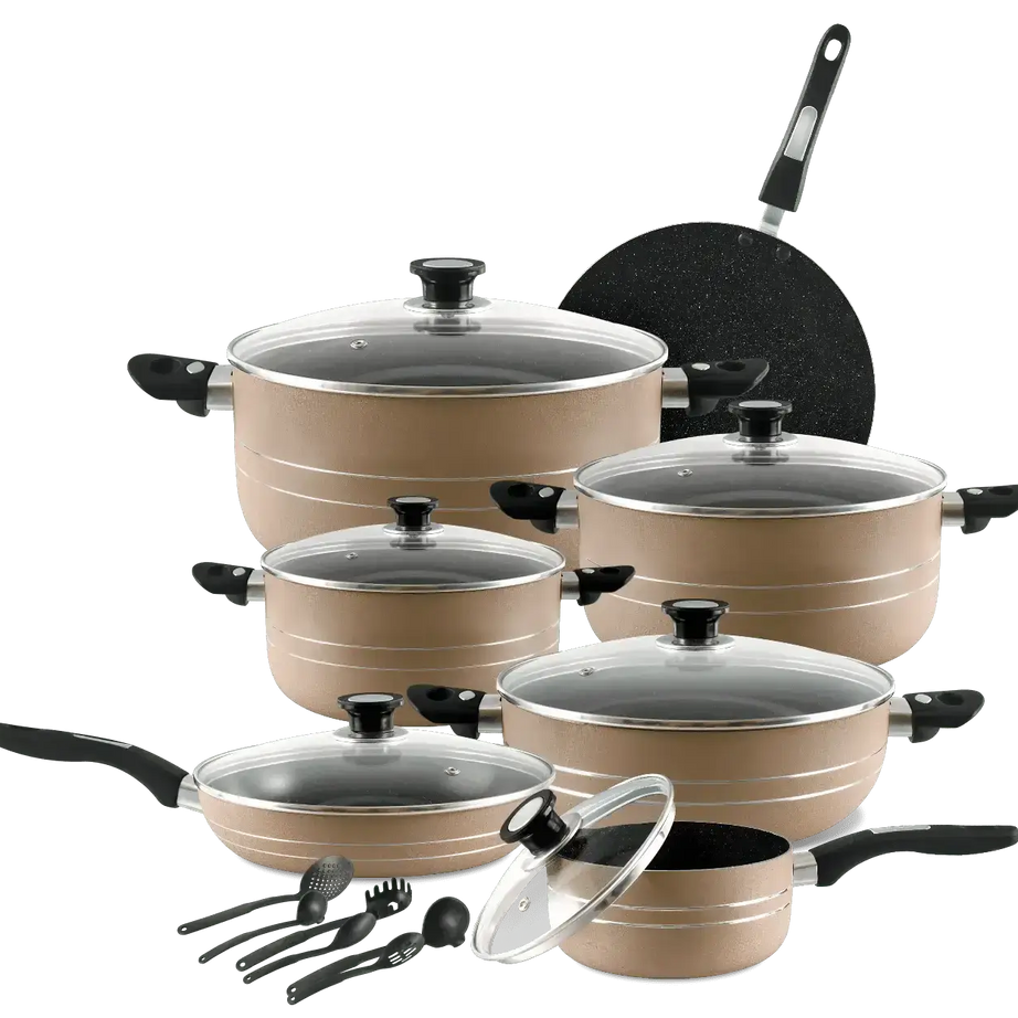 WONDER CHEF GIFT SET 19 Pcs (2-Layers Marble Coated)