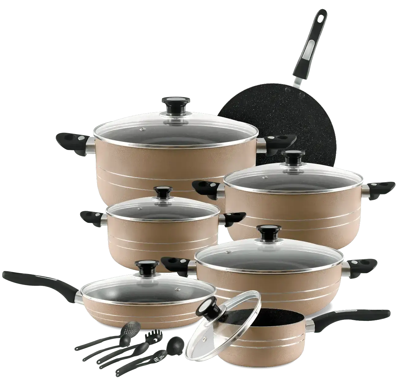 WONDER CHEF GIFT SET 19 Pcs (2-Layers Marble Coated)