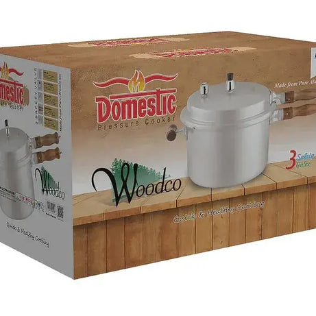 High-performance Majestic Woodco Pressure Cooker featuring modern design, secure locking lid, and energy-efficient cooking technology.