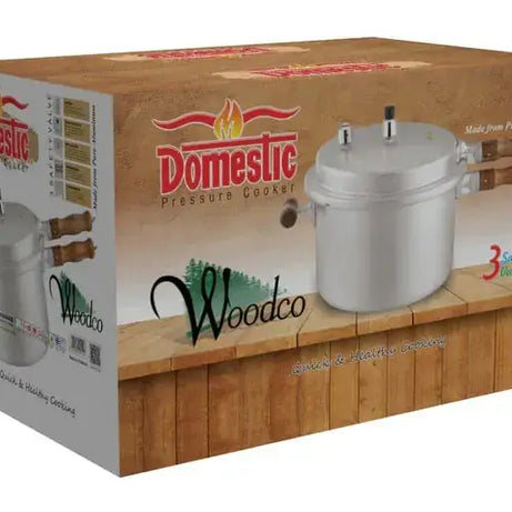 High-performance Majestic Woodco Pressure Cooker featuring modern design, secure locking lid, and energy-efficient cooking technology.