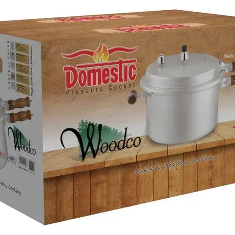 High-performance Majestic Woodco Pressure Cooker featuring modern design, secure locking lid, and energy-efficient cooking technology.