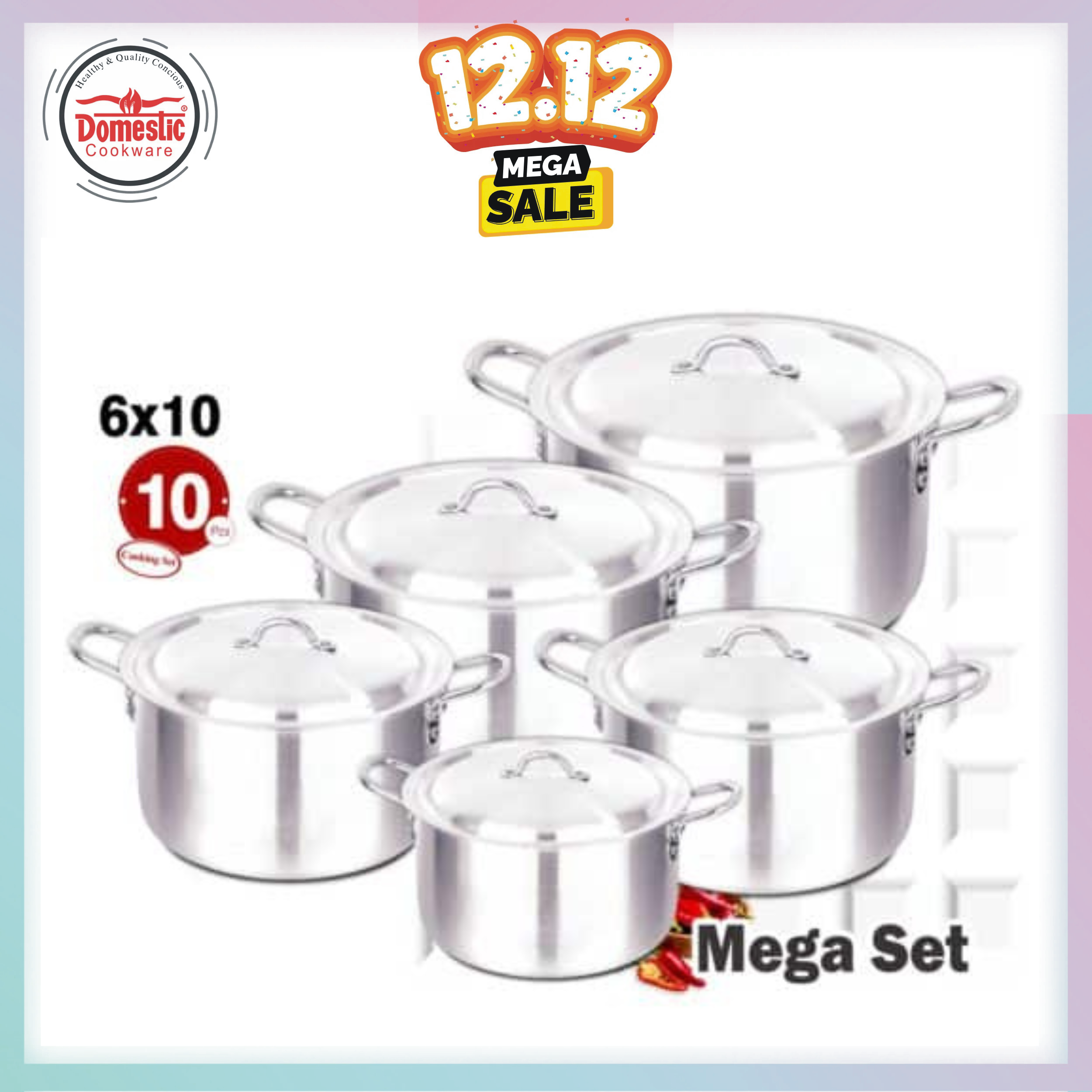 D-20F AL Cooking Set 6x10 Metal Finish