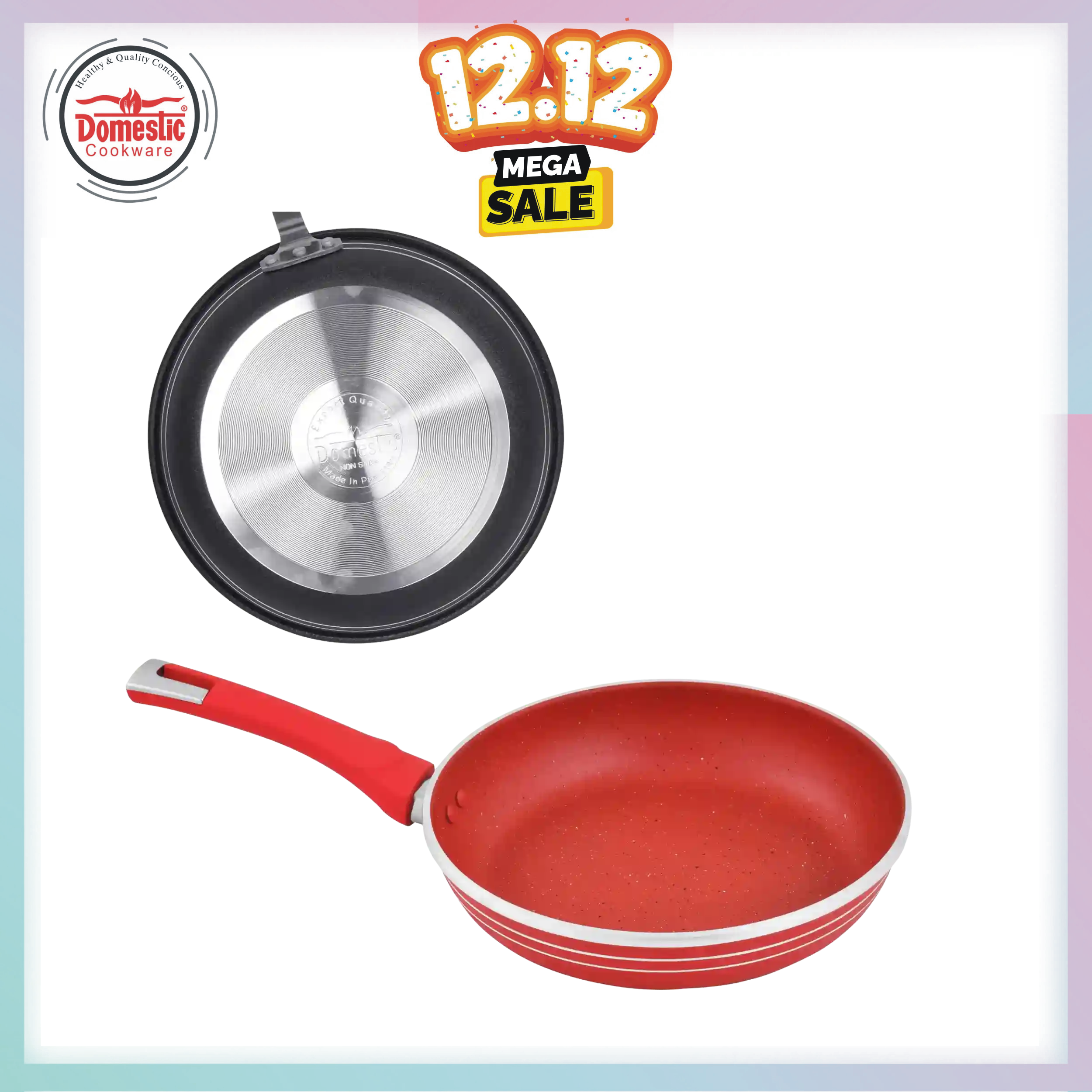 D-154A Domestic Forged Frying Pan 4-Layers Marble