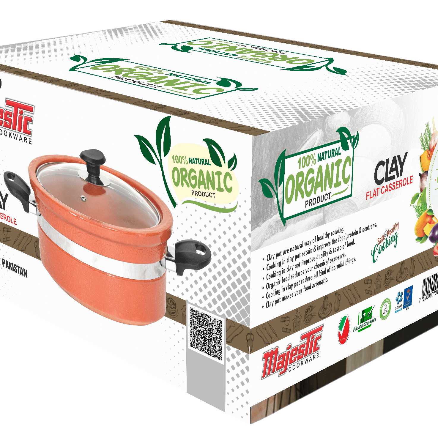 Majestic Clay Flat Casserole (HANDI) - Majestic Cookware