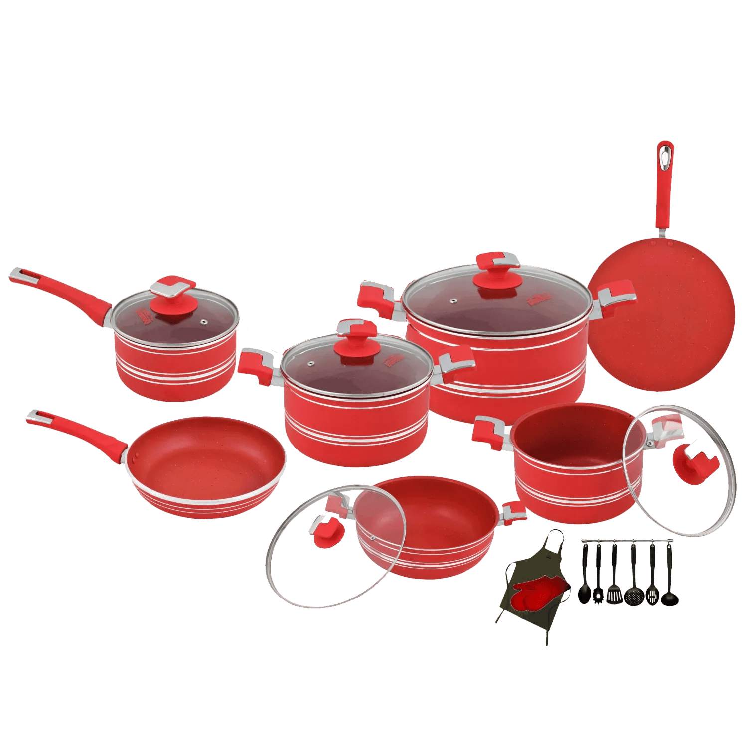 D-161 – Nonstick Jumbo Gift Set – 22 Pcs (Interior+Exterior Marble)