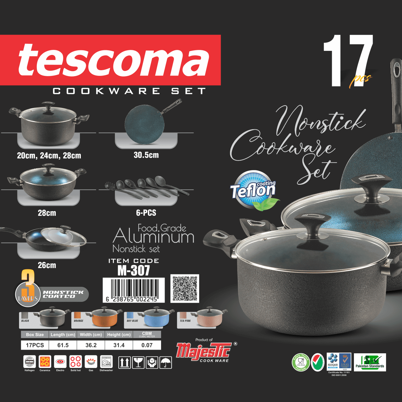 Item - Code - M327 - Tescoma - Gift - Set - 17pcs - Majestic Cookware