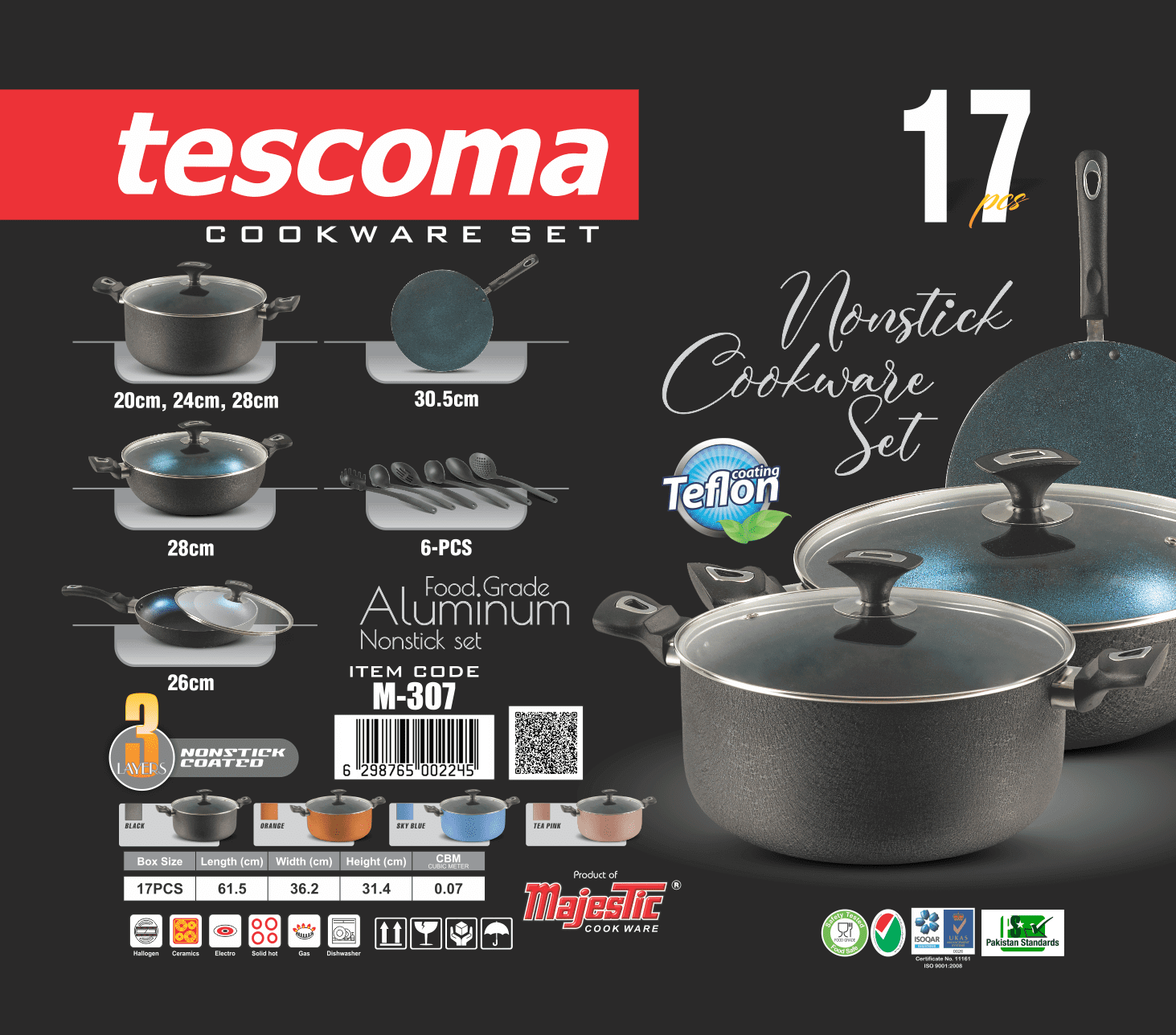 Item - Code - M327 - Tescoma - Gift - Set - 17pcs - Majestic Cookware
